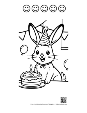 Thumbnail: Cute Jackrabbit for Kids Printable and 5 Happy Face Outline