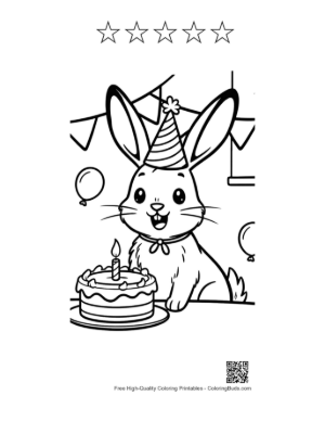 Thumbnail: Cute Jackrabbit for Kids Printable and 5 Star Outline