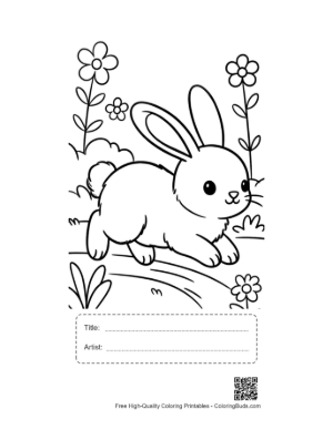 Thumbnail: Download Cute Bunny Rabbit for Kids Printable with Title and Artist Box