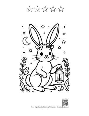Thumbnail: Download Jackrabbit To Color Printable and 5 Star Outline