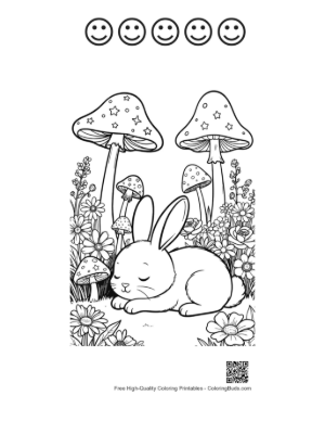 Thumbnail: Easy Bunny Rabbit Printable and 5 Happy Face Outline