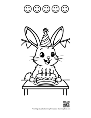 Thumbnail: Easy Jackrabbit Coloring Page Printable and 5 Happy Face Outline