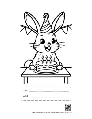 Thumbnail: Easy Jackrabbit Coloring Page Printable with Title and Artist Box