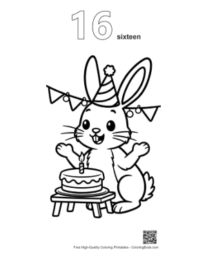 Thumbnail: Free Jackrabbit Printable Outline Number 16