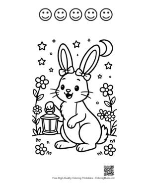 Thumbnail: Free Jackrabbit to Color Printable and 5 Happy Face Outline