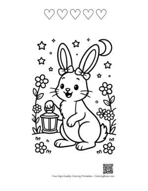 Thumbnail: Free Jackrabbit to Color Printable and 5 Heart Outline