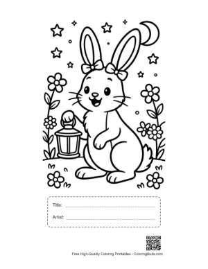 Thumbnail: Free Jackrabbit to Color Printable with Title and Artist Box