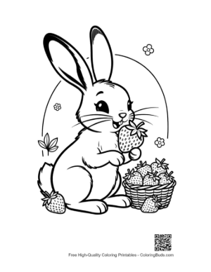 Thumbnail: Gardener Jackrabbit Holding a Bunch of Freshly Picked Plants Printable