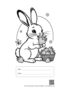 Thumbnail: Gardener Jackrabbit Holding a Bunch of Freshly Picked Plants Printable with Title and Artist Box