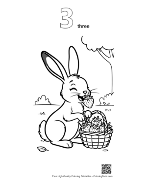 Thumbnail: Jackrabbit Printable Outline Number 3