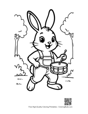 Thumbnail: Talented Jackrabbit Drummer Performing in the Forest Printable