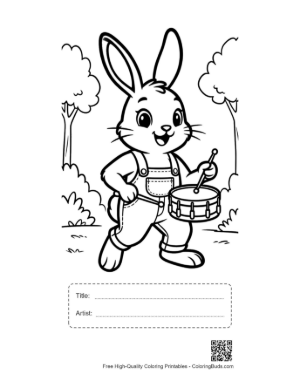Thumbnail: Talented Jackrabbit Drummer Performing in the Forest Printable with Title and Artist Box