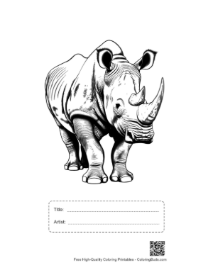 Thumbnail: Majestic White Rhino Stance Printable with Title and Artist Box