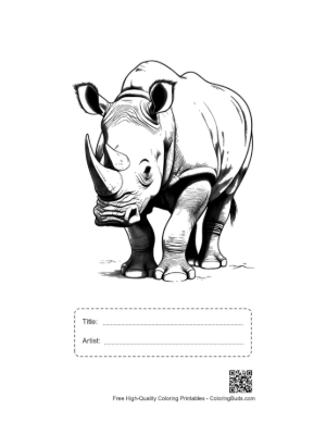 Thumbnail: Majestic White Rhino Stance Printable with Title and Artist Box