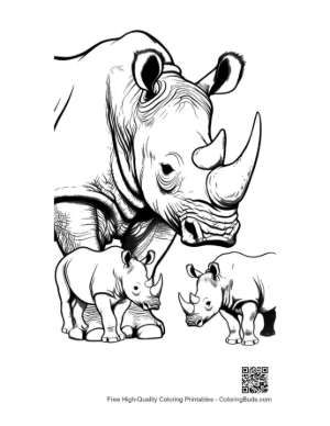 Thumbnail: Majestic White Rhino with Playful Calves