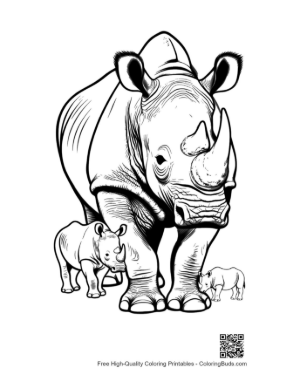 Thumbnail: Majestic White Rhino with Two Calves