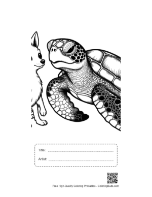 Thumbnail: Chihuahua and Green Sea Turtle Stare-Down Printable with Title and Artist Box
