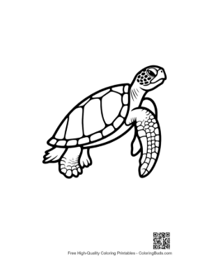 Thumbnail: Cute Baby Sea Turtle Outline