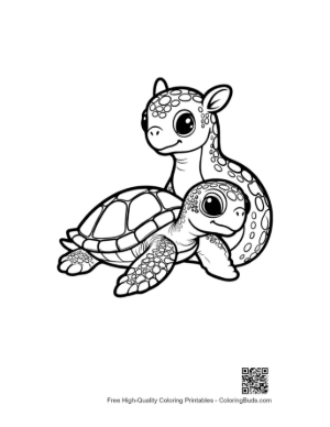 Thumbnail: Cute Hatchling Sea Turtle with Playful Plesiosaur