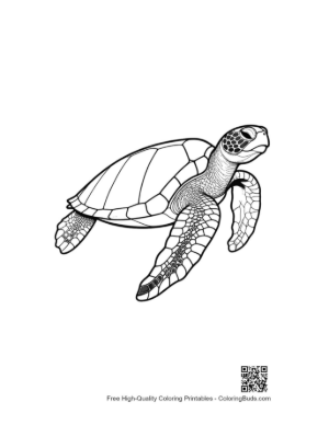 Thumbnail: Graceful Green Sea Turtle Line Art