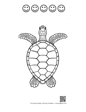 Thumbnail: Green Sea Turtle Outline Printable and 5 Happy Face Outline