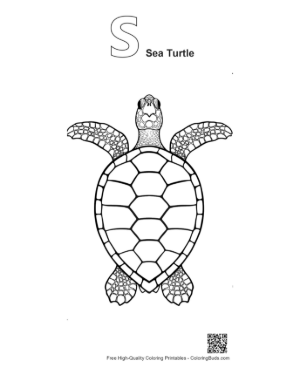 Thumbnail: Green Sea Turtle Outline Printable Outline Alphabet S Sea Turtle