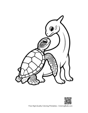 Thumbnail: Hatchling Sea Turtle Embraced by Plesiosaur