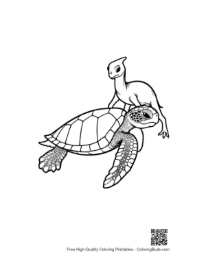 Thumbnail: Hatchling Sea Turtle with Baby Dinosaur Pal