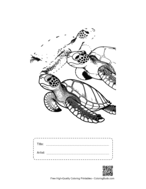 Thumbnail: Hatchling Sea Turtles Racing to the Sea Printable with Title and Artist Box