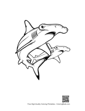 Thumbnail: Cartoon Hammerhead Sharks Leaping Playfully