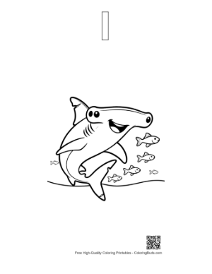 Thumbnail: Download Hammerhead Shark Coloring Page Printable Outline Alphabet I