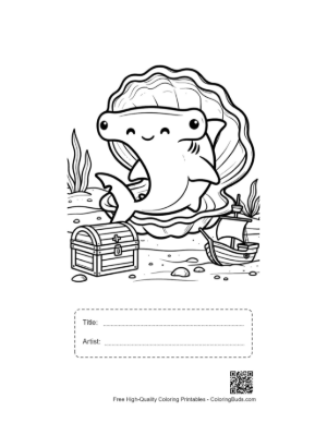 Thumbnail: Download Hammerhead Shark Printable with Title and Artist Box