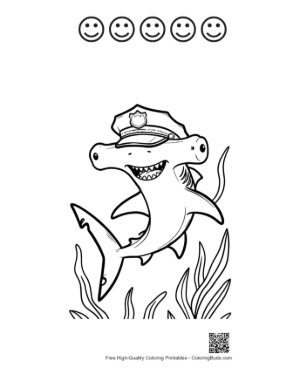 Thumbnail: Free Hammerhead Shark for Kids Printable and 5 Happy Face Outline
