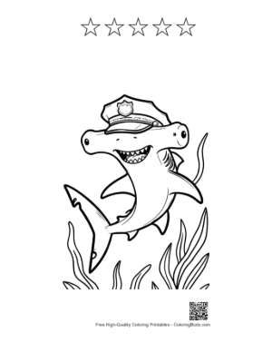 Thumbnail: Free Hammerhead Shark for Kids Printable and 5 Star Outline