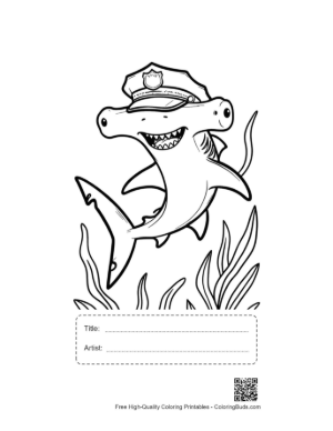 Thumbnail: Free Hammerhead Shark for Kids Printable with Title and Artist Box
