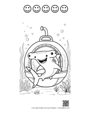 Thumbnail: Free Hammerhead Shark Printable and 5 Happy Face Outline