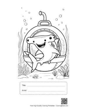 Thumbnail: Free Hammerhead Shark Printable with Title and Artist Box