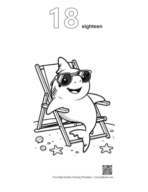 Thumbnail: Great White Shark Printable Outline Number 18