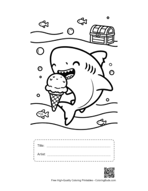 Thumbnail: Great White Shark Printable with Title and Artist Box