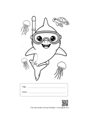 Thumbnail: Great White Shark Printable with Title and Artist Box