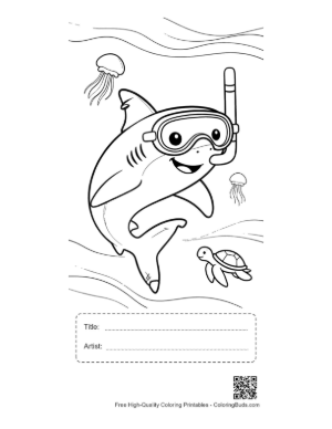 Thumbnail: Great White Shark Printable with Title and Artist Box