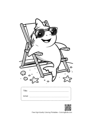 Thumbnail: Great White Shark Printable with Title and Artist Box