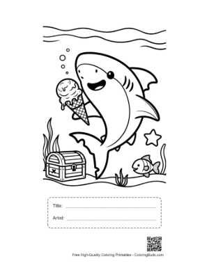 Thumbnail: Great White Shark Printable with Title and Artist Box