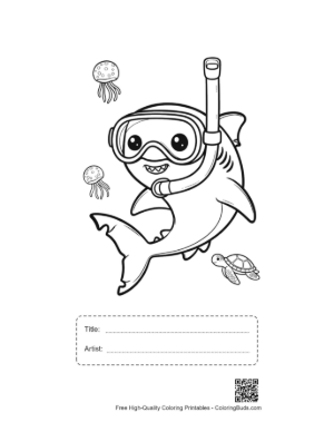 Thumbnail: Great White Shark Printable with Title and Artist Box