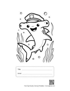 Thumbnail: Hammerhead Shark Dressed as a Brave Sea Captain Printable with Title and Artist Box