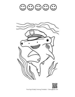 Thumbnail: Hammerhead Shark for Kids Printable and 5 Happy Face Outline