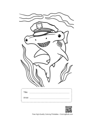 Thumbnail: Hammerhead Shark for Kids Printable with Title and Artist Box