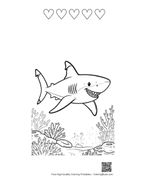 Thumbnail: Undersea Birthday Celebration with Two Friendly Sharks Printable and 5 Heart Outline
