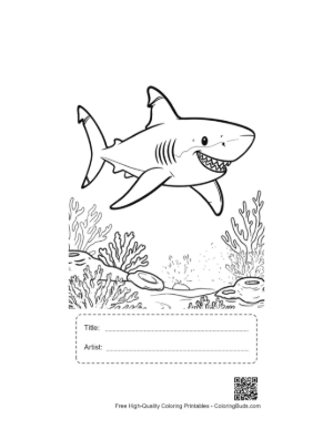 Thumbnail: Undersea Birthday Celebration with Two Friendly Sharks Printable with Title and Artist Box