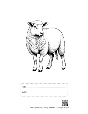 Thumbnail: Fluffy Woolly Sheep Illustration Printable with Title and Artist Box